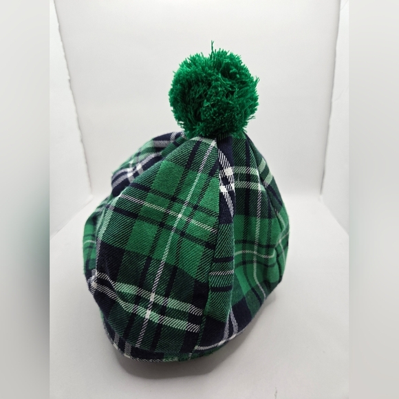 Plaid Scottish Golf Hat Green White Gatsby Beret Fabric - Picture 3 of 7